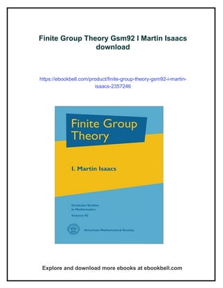 Finite Group Theory Gsm92 I Martin Isaacs | PDF