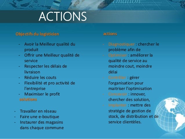 Présentation notre service logistique