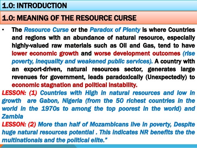 Natural Resource Curse In Nigeria Natural Resource Curse In Nigeria