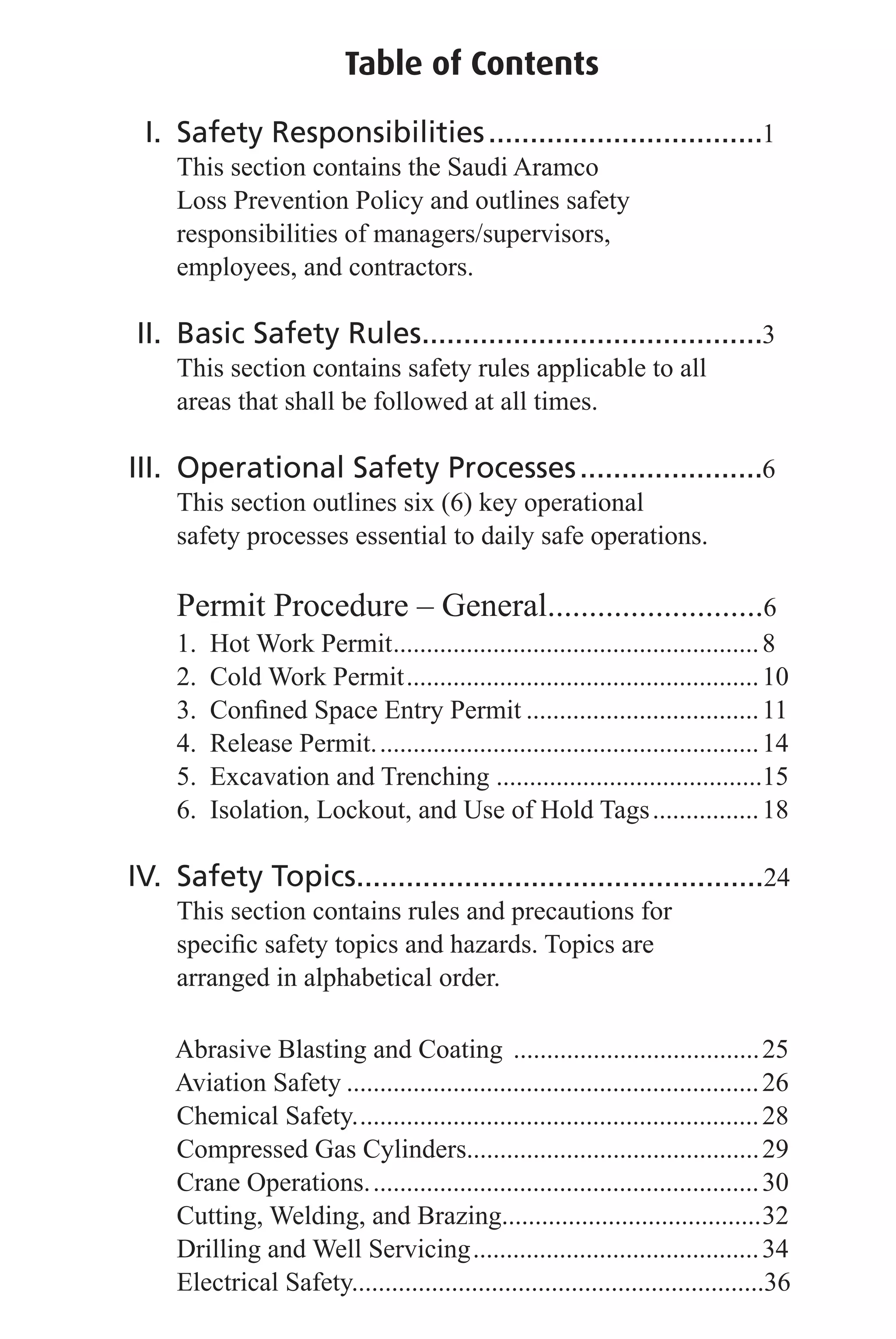 Safety Handbook Saudi Aramco By Muhammad Fahad Ansari 12ieem14 Pdf