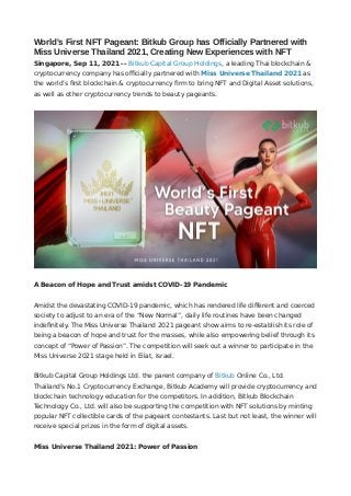 World S First Nft Pageant Bitkub Group Has Officially Partnered With World S First Nft Pageant Bitkub Group Has Officially Partnered With