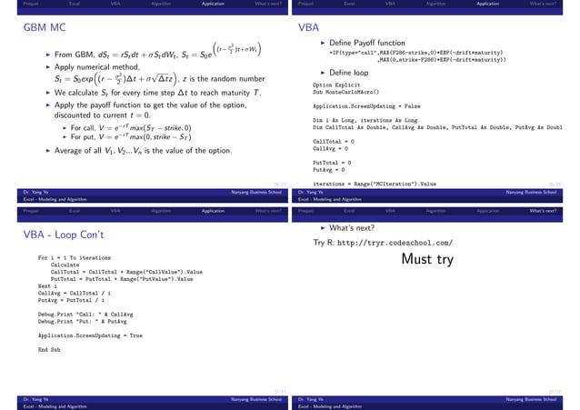 2016 Excel/VBA Notes | PPT