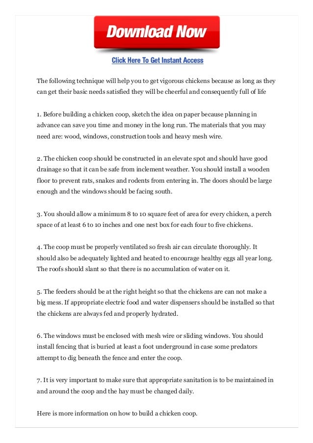 How To Build A Chook House Free Plans