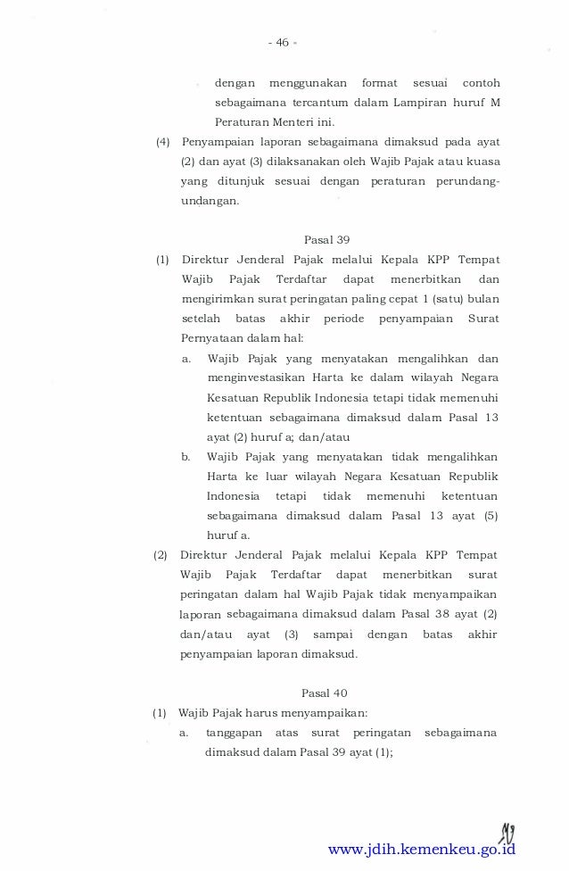 PERATURAN MENKEU RI No 118/PMK.03/2016 ttg Pelaksanaan 