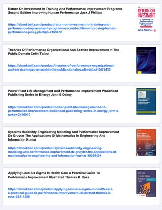 Performance Improvement In Construction Management Spon Research Brian ...