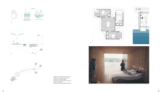 TOLE ONDULÉE ÉPAISSEUR 1.5mm
PLANCHE DE BOIS LÉGER SECTION 30X150
PLANCHER SECTION 30X150
TASSEAU BOIS SECTION 30X40
GRILLE D’AÉRATION
JACINTHE D’EAU TRESSÉE
BARDAGE BOIS ROND
BARIL CAPACITÉ 220L
LAC
POMPE 1
POMPE 2
910
587
STOCKAGE D’EAU
100kg 100kg
SYSTÈME DE FLOTTAISON
UTILISATIONS
capacité de 3 mois et demi
1300 barils = 260m3
5
4
3
2524
6 77777777777777777777777777777777777777777777777777777777777777777777777777777777777777777777777777777777777777777777777777777777777777777777777777777777777777777777777777777777777777777777777777777777777777777777777777777777777777777777777777777777777777777777777777777777777777777777777777777777777777777777777777777777777777777777777777777777777777777777777777777777777777777777777777777777777777777777777777777777777777777777777777777777777777777777777777777777777777777777777777777777777777777777777777777777777777777777777777777777777777777777777777777777777777777777777777777777777777777777777777777777777777777777777777777777777777777777777777777777777777777777777777777777777777777777777777777777777777777777777777777777777777777777777777777777777777777777777777777777777777777777777777777777777777777777777777777777777777777777777777777777777777777777777777777777777777777777777777777777777777777777777777777777777
_ 3.Diagram of the recycled barrels and their uses
_ 4.Diagram of the rainwater collecting system
_ 5.Diagram of the diﬀerent ecolodges
_ 6.Plan of three ecolodges decked on a rig the lake
_ 7.Section of the ecolodge
_ 8.View point of inside an ecolodge decked on a rig
8
 