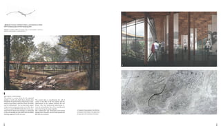 54
_1.Viewpoint of the promenade in the DMZ ﬂora
_2.Viewpoint of the exhibition in the peace haven
_3.Layout plan of the architectural intervention
1
2
33
DMZ, NORTH & SOUTH KOREA
This project is a peace haven for the separated
families of north and South Korea. Indeed after
World War II and the Korean War, Korea is sepa-
rated in three distinct areas; the North, the South
and the 38th parallel. The war had many impact
of these nations and particularly on the folk. Since
70 years around 100 000 families have been sepa-
rated and are denied any exchange or contactand
so few can actually see each other with the official
meeting organized by the red cross.
This project takes in consideration the will of
contact of the folk of the two nations and the
improvement of the relation between the two
Koreas. This 1km architectural intervention in-
vests the extraordinary flora of the Demilitarized
zone wwto bring the people together.
This architectural and landscaped intervention
displays how a boarder can not only separate but
also link two countries.
. 2016 BETWEEN CONNECTION & RECONCILIATION
TOP 5 Graduate project of INSA Strasbourg 2016
PROJECT of Hélène BRIGLIA with the help of HOLLENDER L/ FINDJI H /
BOIS M/ CHEVALLIER C/ CONSTANTINI A
 