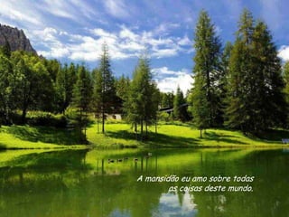 A mansidão eu amo sobre todas
        as coisas deste mundo.
 