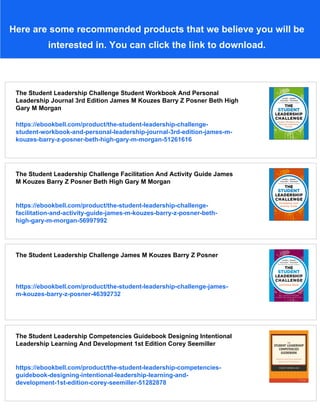 The Student Leadership Challenge Five Practices For Becoming An ...