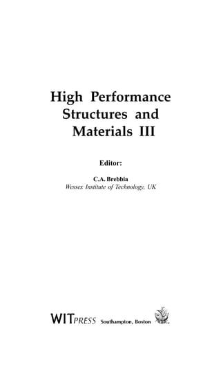 High Performance Structures And Materials Iii C A Brebbia | PDF