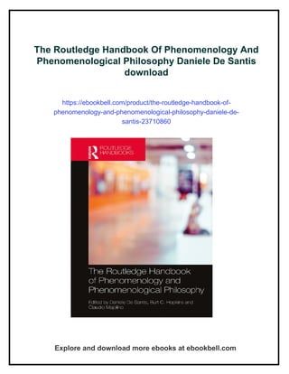 The Routledge Handbook Of Phenomenology And Phenomenological Philosophy ...