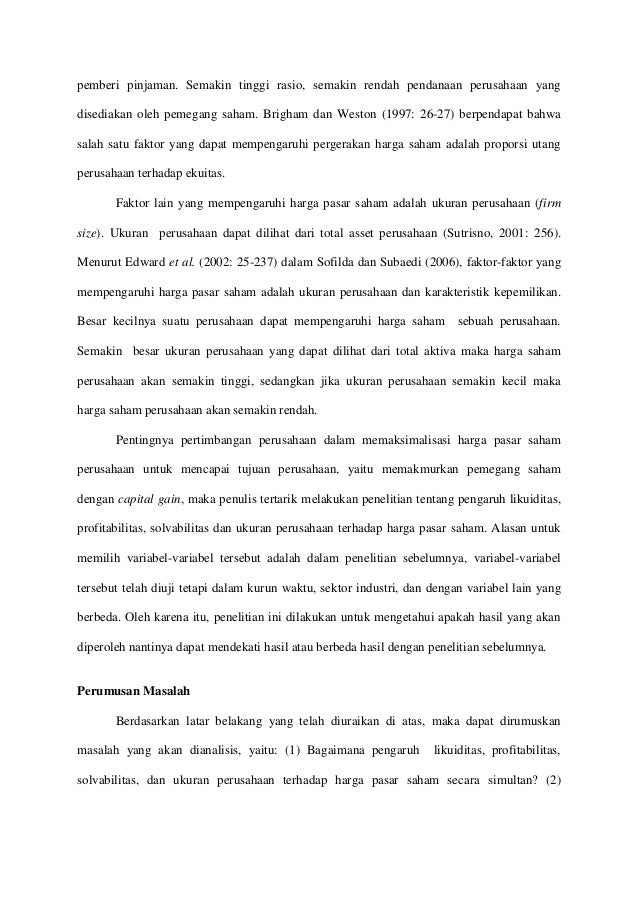 Ukuran Perusahaan Mempengaruhi Profitabilitas Perodua t