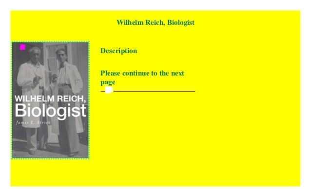 Wilhelm Reich Biologist Download At At - 
