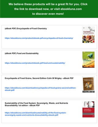 (eBook PDF) Encyclopedia of Food Security and Sustainability | PDF