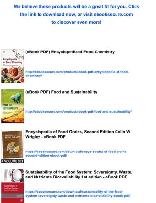 (eBook PDF) Encyclopedia of Food Security and Sustainability | PDF