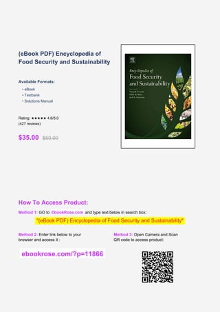 Comprehensive Encyclopedia of Food Security and Sustainability ...