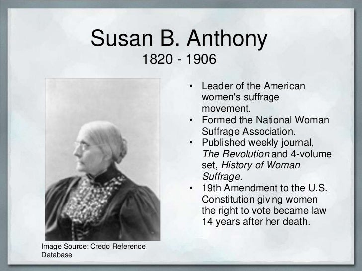 Susan b anthony essay
