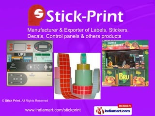 Manufacturer & Exporter of Labels, Stickers, Decals, Control panels & others products 