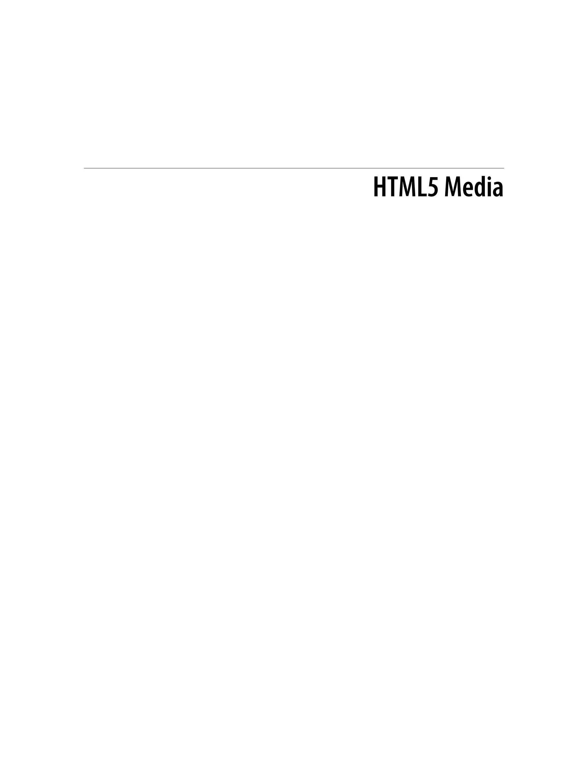 HTML5 Media
 