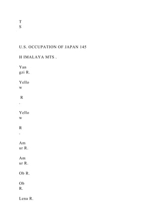 T
S
U.S. OCCUPATION OF JAPAN 145
H IMALAYA MTS .
Yan
gzi R.
Yello
w
R
.
Yello
w
R
.
Am
ur R.
Am
ur R.
Ob R.
Ob
R.
Lena R.
 