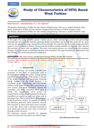 Study of Characteristics of DFIG Based Wind Turbine | PDF