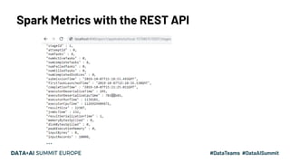 Spark Metrics with the REST API
…
10
 