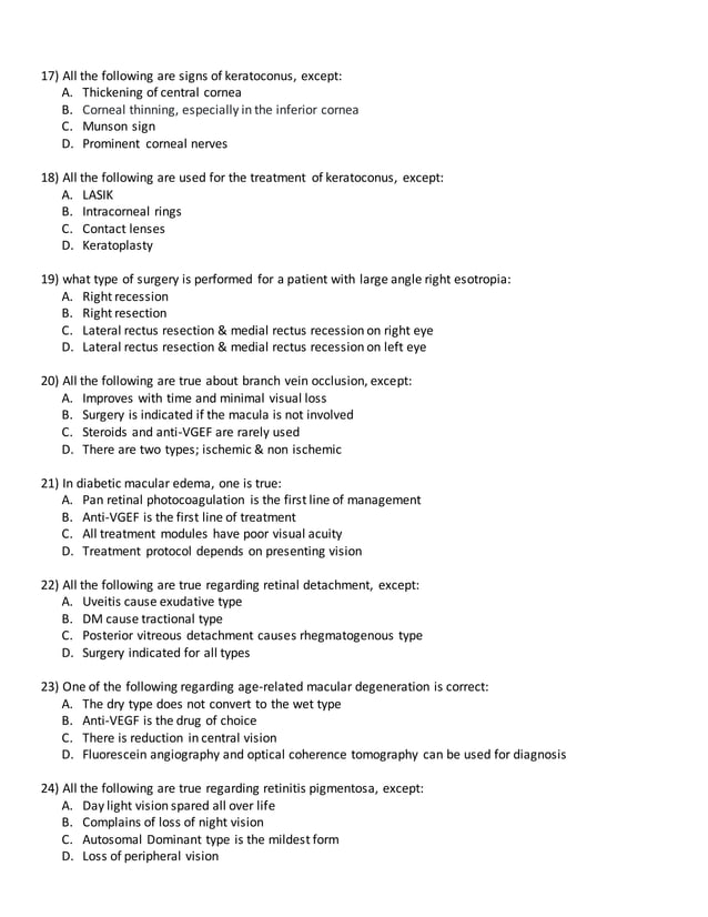 118 ophthalmology Questions & Answers MCQ