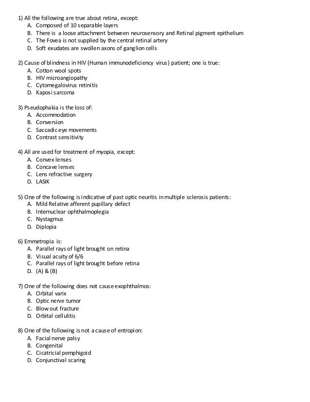 118 ophthalmology Questions & Answers MCQ