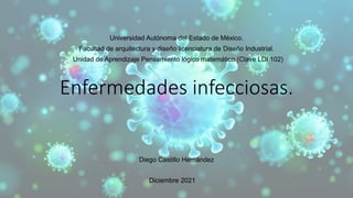 Enfermedades infecciosas.
Diego Castillo Hernández
Diciembre 2021
Universidad Autónoma del Estado de México.
Facultad de a...