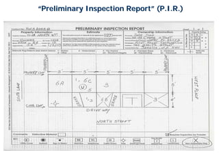 “Preliminary Inspection Report” (P.I.R.)
 
