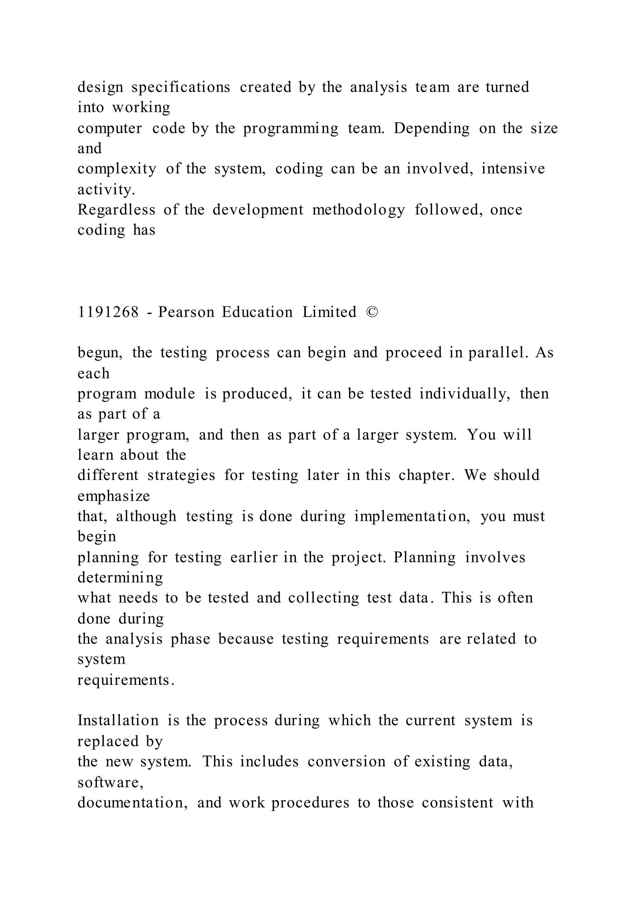 1191268 Pearson Education Limited ©13 System Implementat