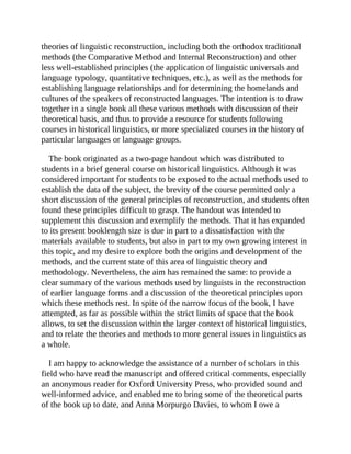 Linguistic Language Text Linguistic Reconstruction An Introduction To Theory And Method Oxford ...