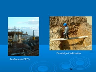 32
Ausência de EPC’s
Passadiço inadequado
 
