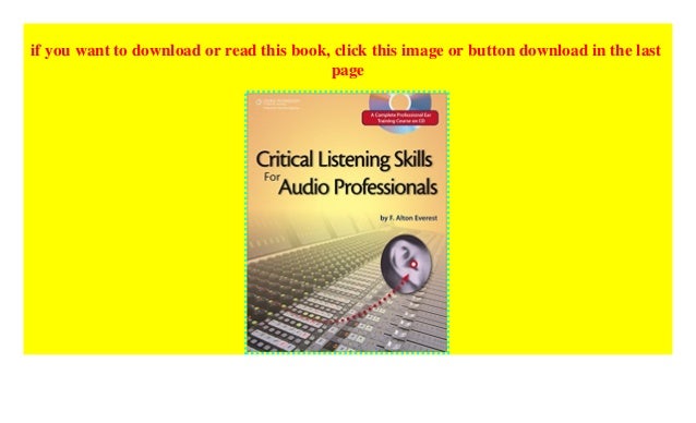 Critical Listening Skills for Audio Professionals Book (+ Audio CD) - Magesy ® | Magesy® PRO critical listening skills for audio professionals free download