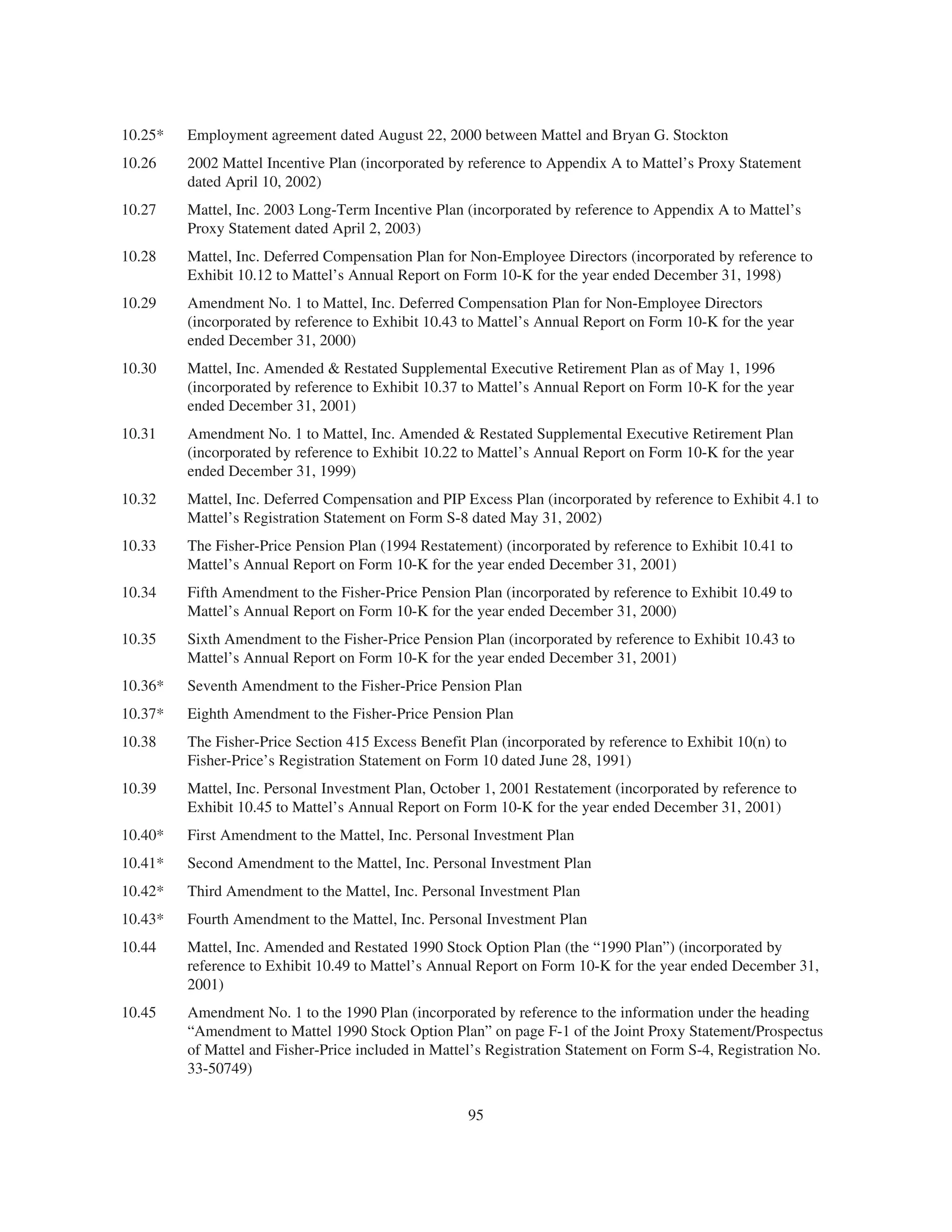 mattel annual reports 2003