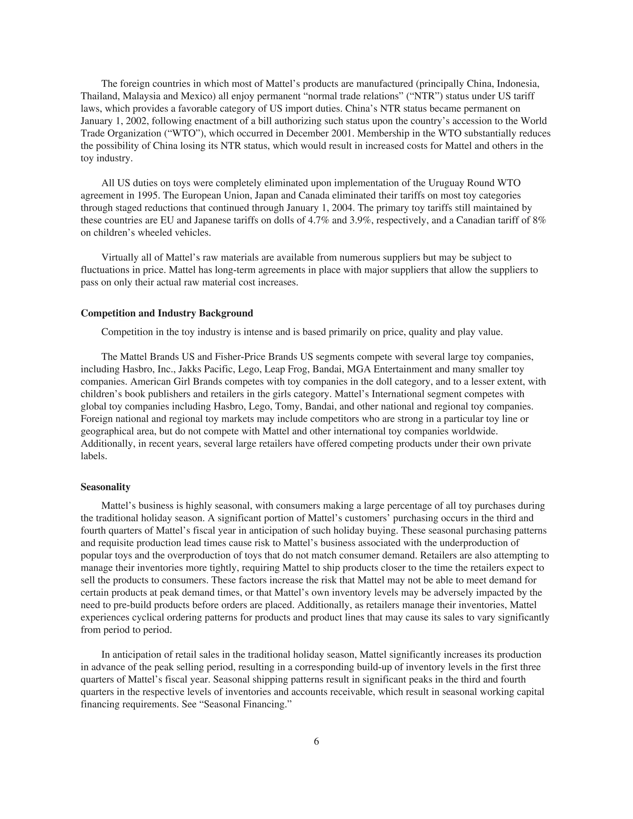 mattel annual reports 2003