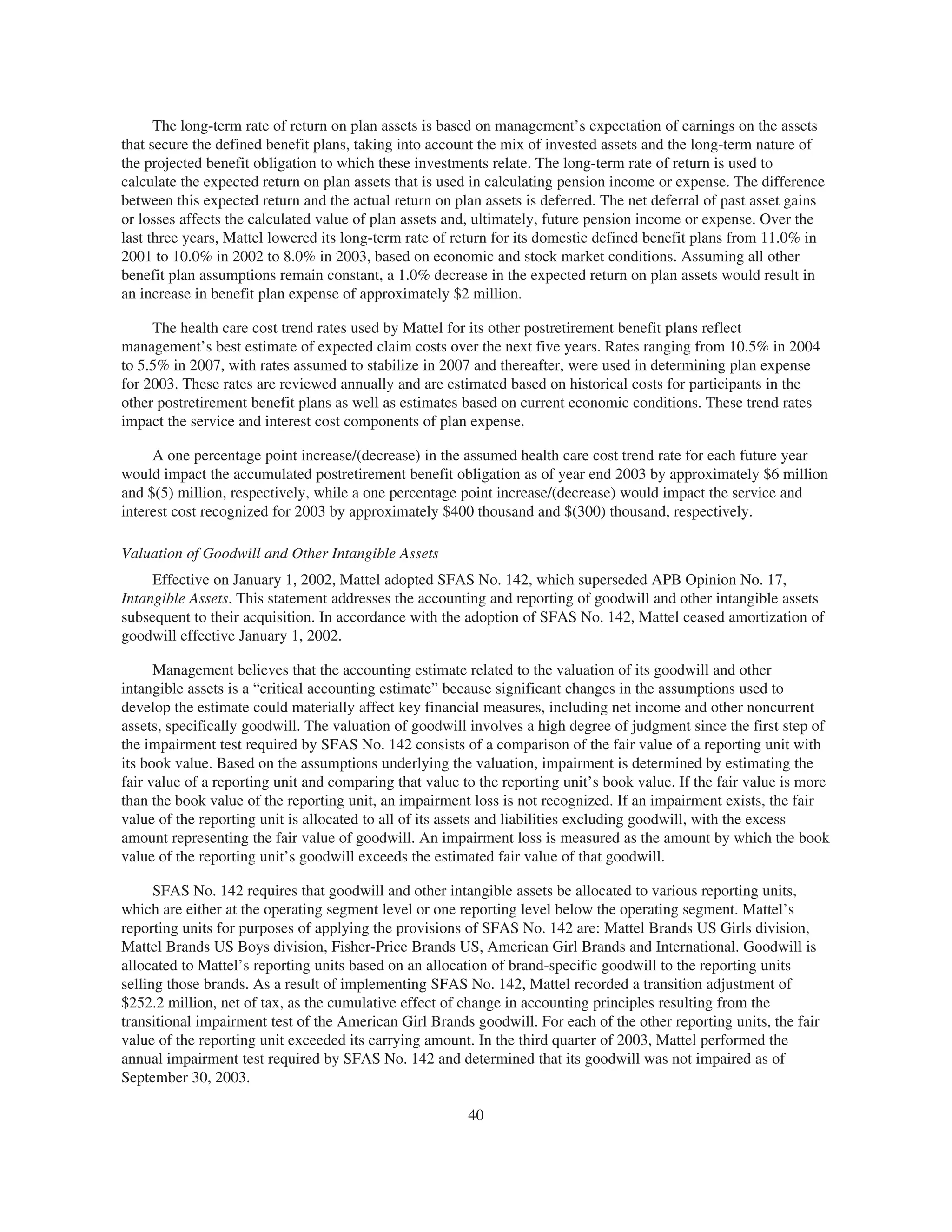 mattel annual reports 2003