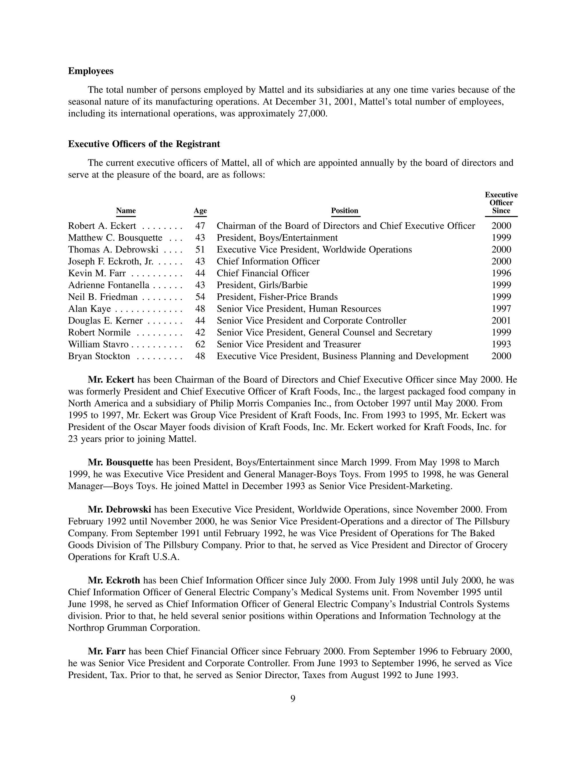 mattel annual reports 2002