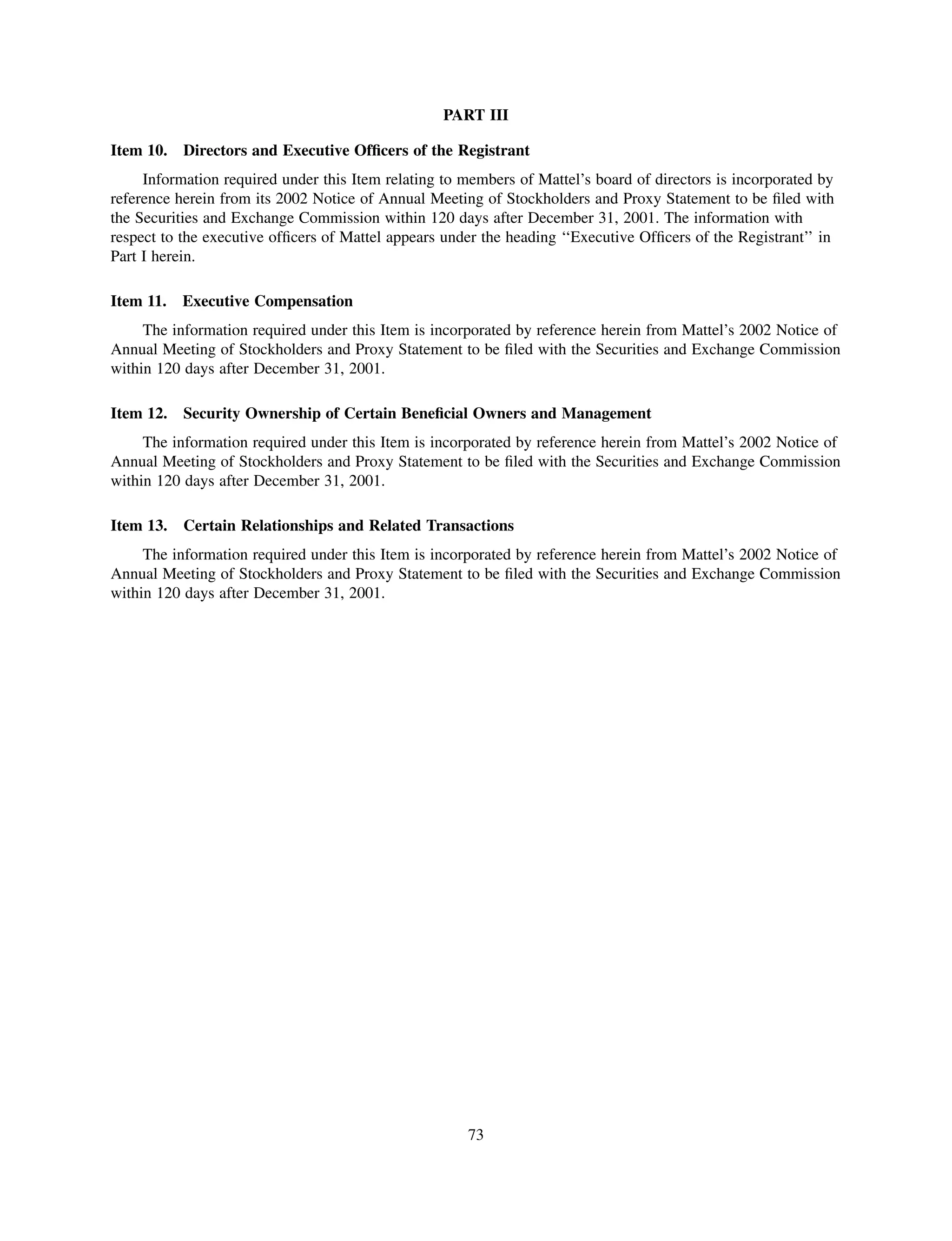 mattel annual reports 2002