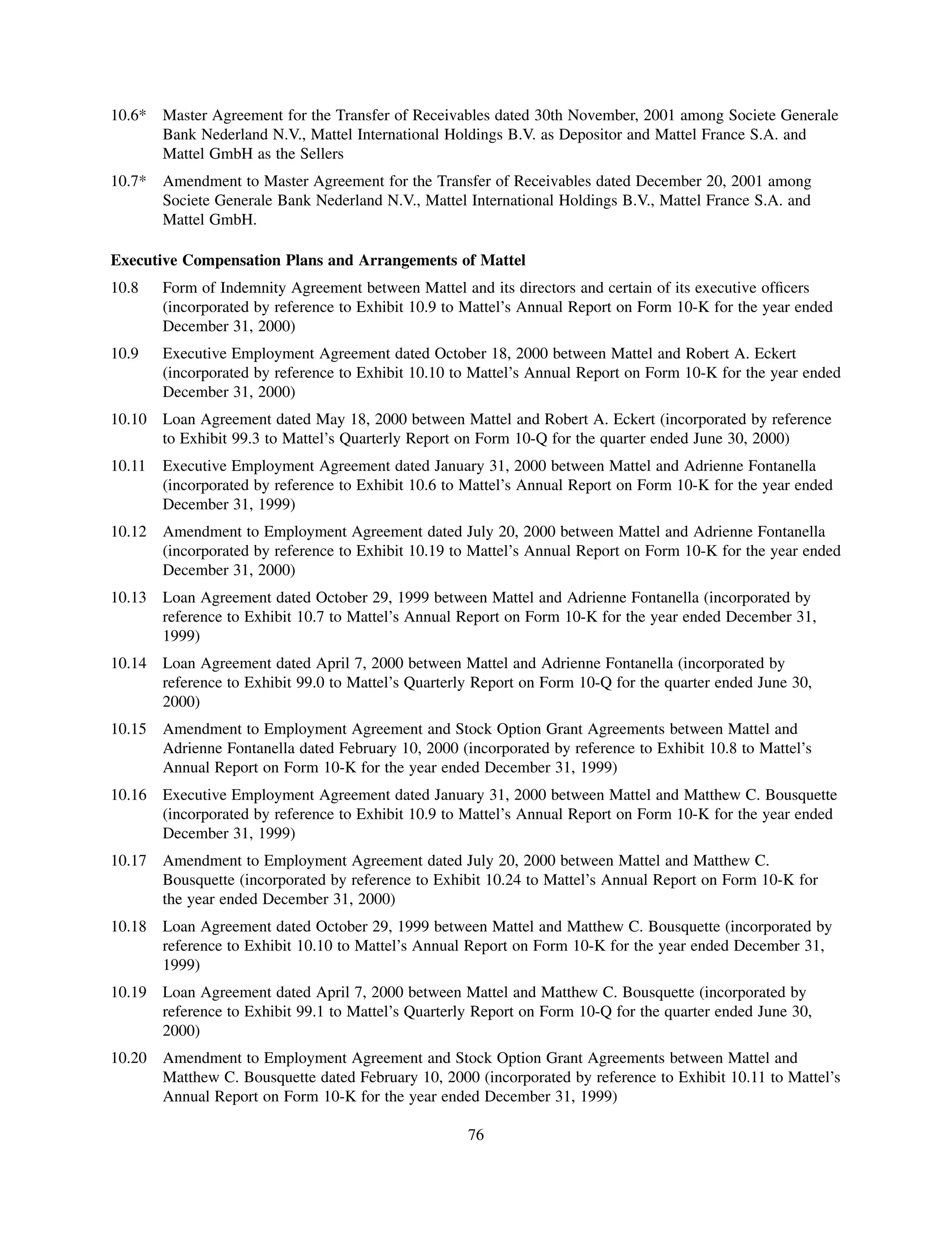 mattel annual reports 2002