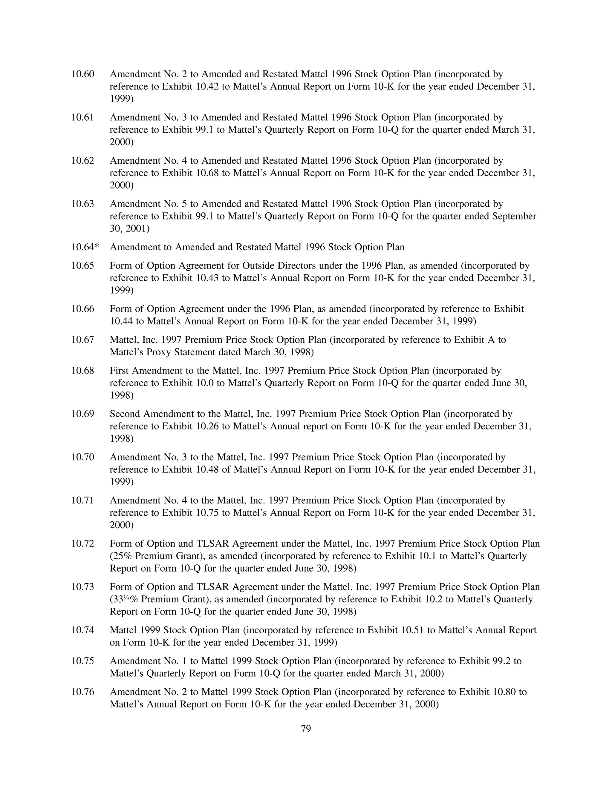 mattel annual reports 2002