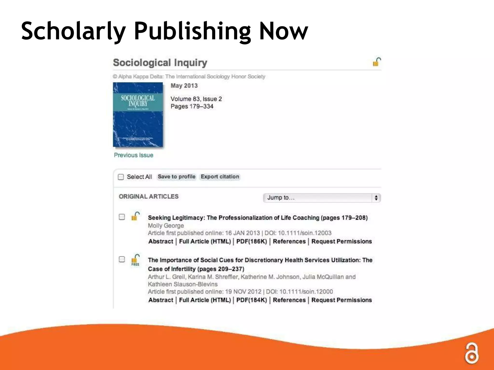Scholarly Publishing Now
 
