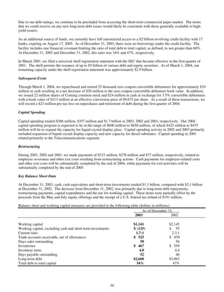 corning annual reports 2003