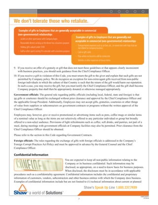 shaw group  conduct09/08