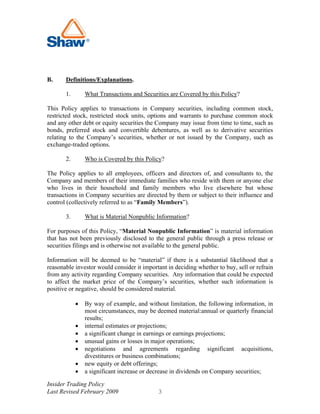 shaw group  insider_trading_02/09