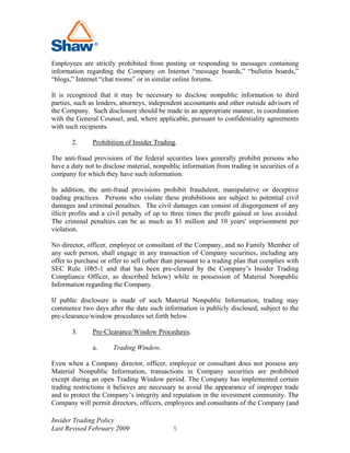 shaw group  insider_trading_02/09