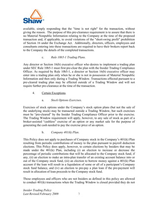 shaw group  insider_trading_02/09