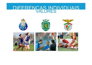 DIFERENÇAS INDIVIDUAIS
VALORES
 