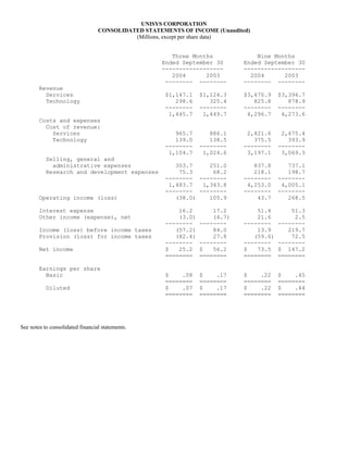 unisys 3Q04_10Q