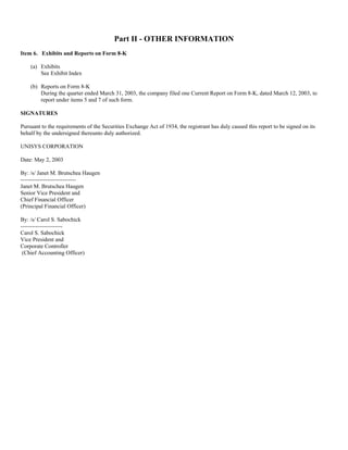 unisys 2003_1Q_10Q
